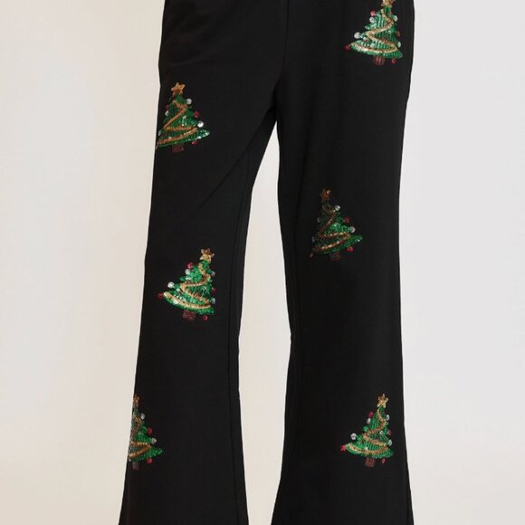 232.Womens Christmas Tree Sequined Pants - Picture 3 of 4